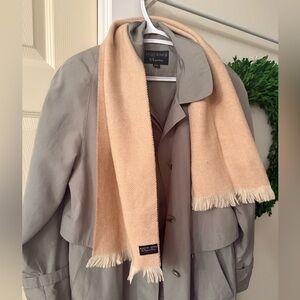 Soft peach coloured Wool Herringbone scarf